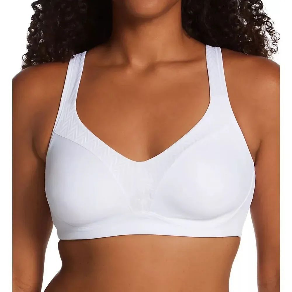 Playtex NWT 18 Hour Bounce Control Wirefree Bra White 44DD
